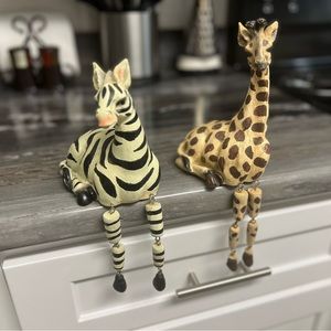 Zebra & Giraffe Shelf Sitter Figurines